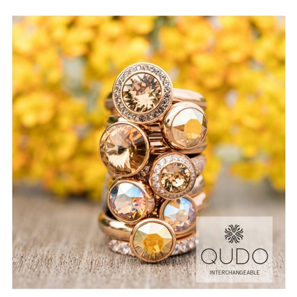 3 Qudo Stackable Interchangeable Rings 4 Tops - Picture 8 of 8
